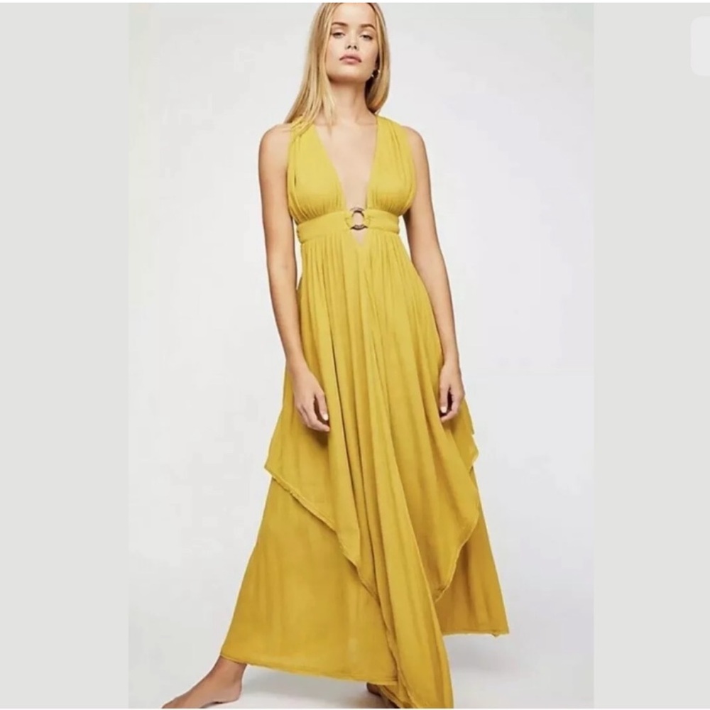 Free People Mustard Maxi Dress